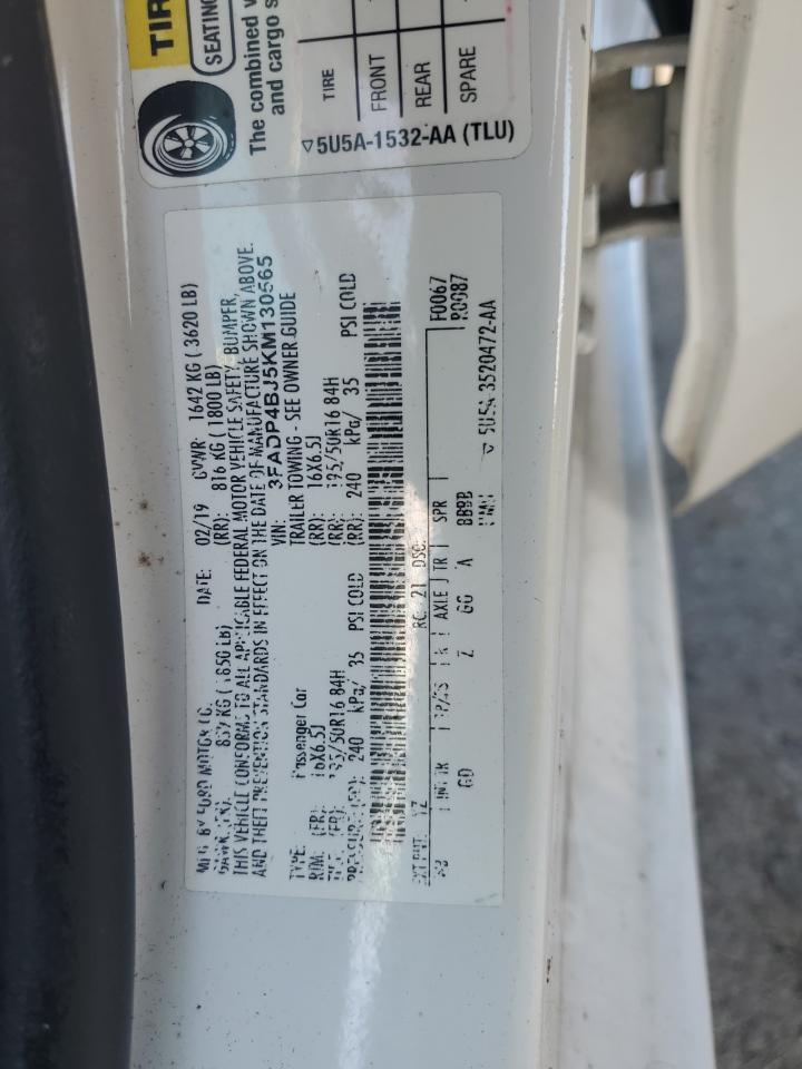 2019 Ford Fiesta Se VIN: 3FADP4BJ5KM130565 Lot: 86064325