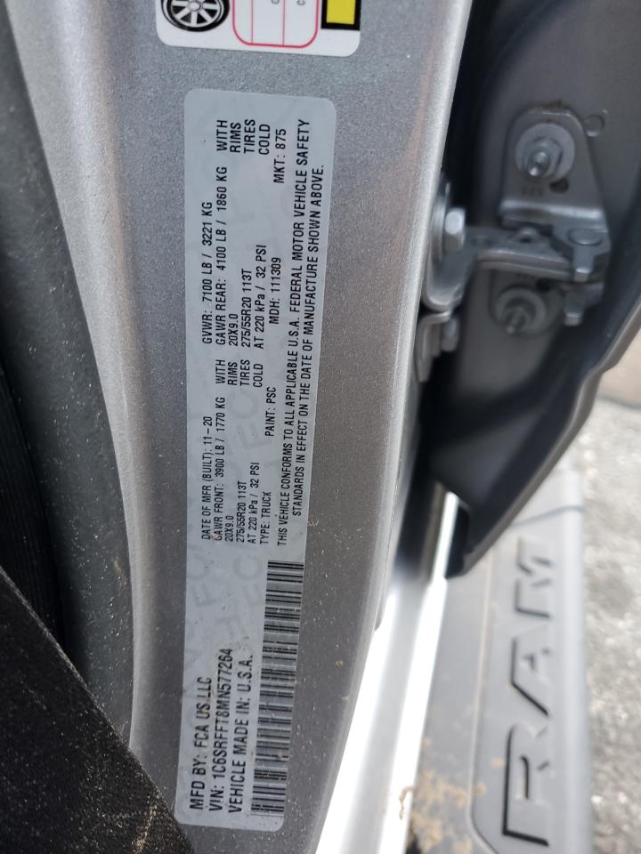 2021 Ram 1500 Big Horn/Lone Star VIN: 1C6SRFFT8MN577264 Lot: 84403615