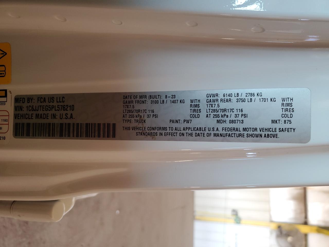 2023 Jeep Gladiator Mojave VIN: 1C6JJTEG5PL576210 Lot: 85268485