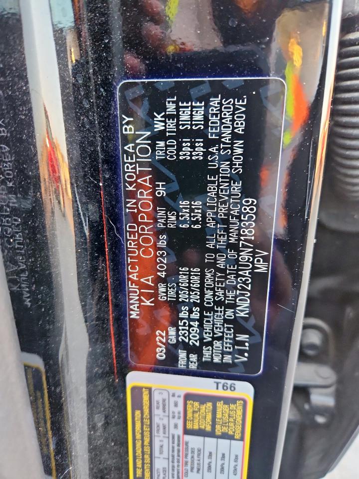 2022 Kia Soul Lx VIN: KNDJ23AU9N7183589 Lot: 81779755