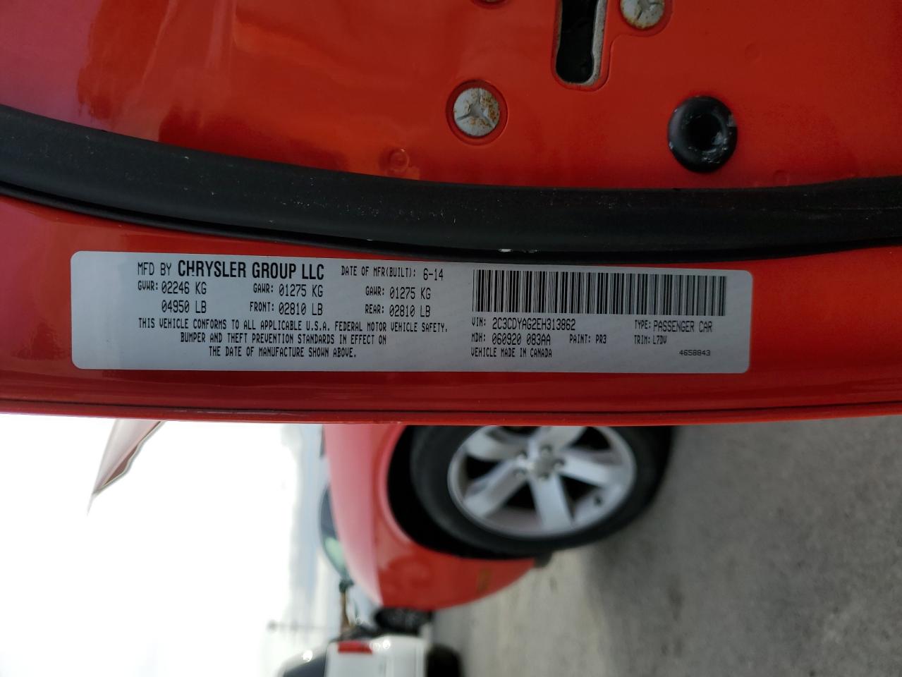 2014 Dodge Challenger Sxt VIN: 2C3CDYAG2EH313862 Lot: 90283635