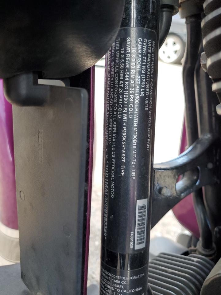 2016 Harley-Davidson Flhtcutg Tri Glide Ultra VIN: 1HD1MAL32GB852349 Lot: 85750475