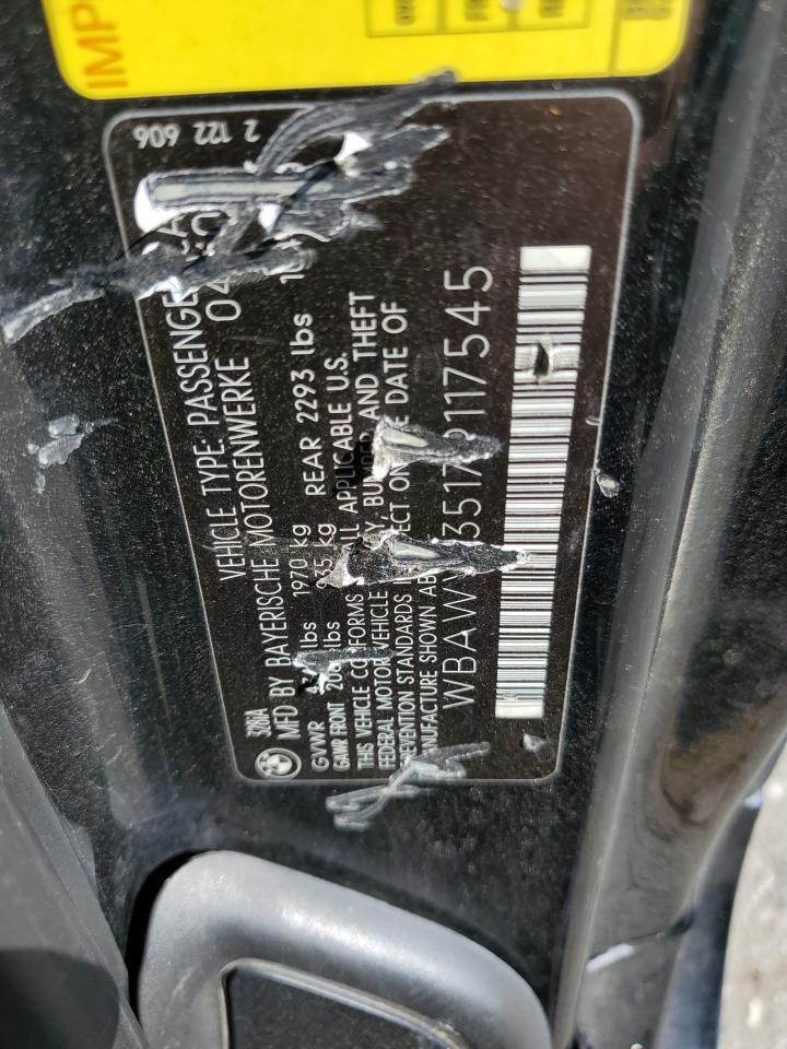 2007 BMW 328 I Sulev VIN: WBAWV13517P117545 Lot: 82676765