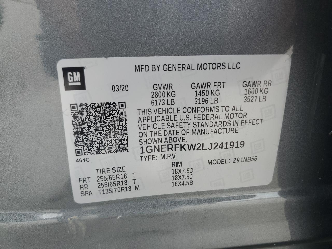 2020 Chevrolet Traverse Ls VIN: 1GNERFKW2LJ241919 Lot: 85743475