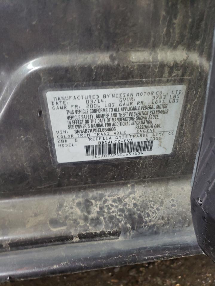 2014 Nissan Sentra S VIN: 3N1AB7AP5EL654606 Lot: 86175765