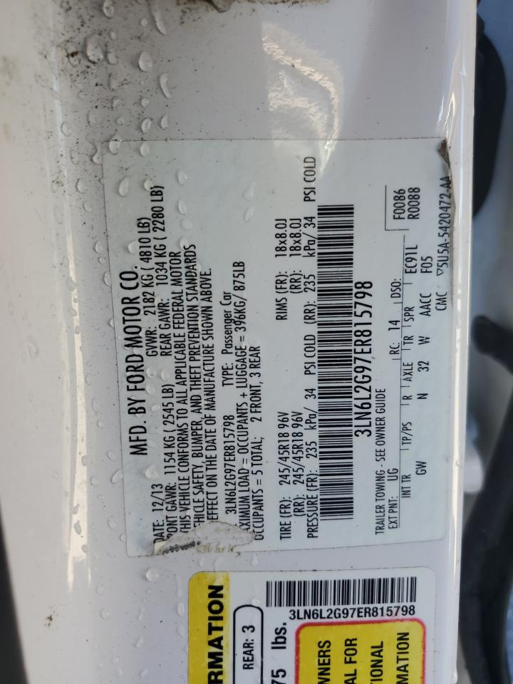 2014 Lincoln Mkz VIN: 3LN6L2G97ER815798 Lot: 89470085