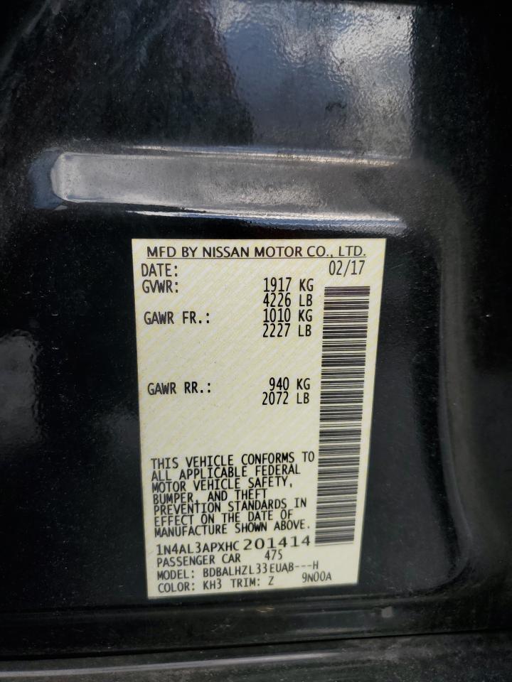 2017 Nissan Altima 2.5 VIN: 1N4AL3APXHC201414 Lot: 82275155