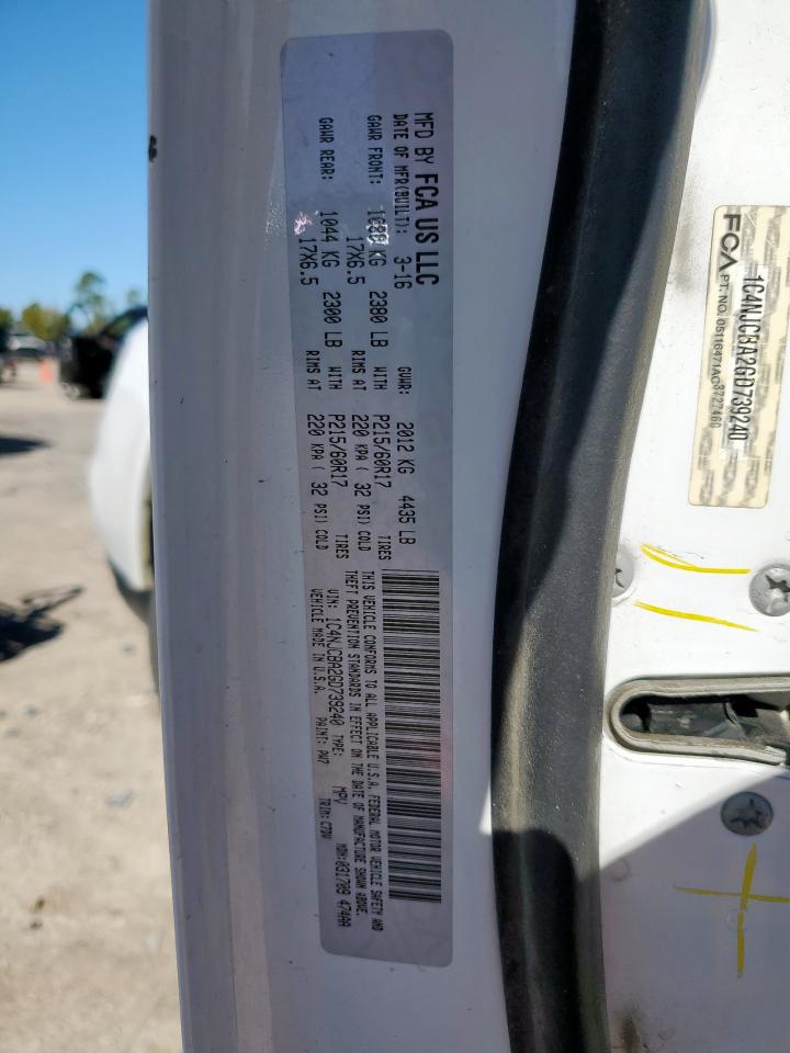 2016 Jeep Compass Sport VIN: 1C4NJCBA2GD739240 Lot: 90319745