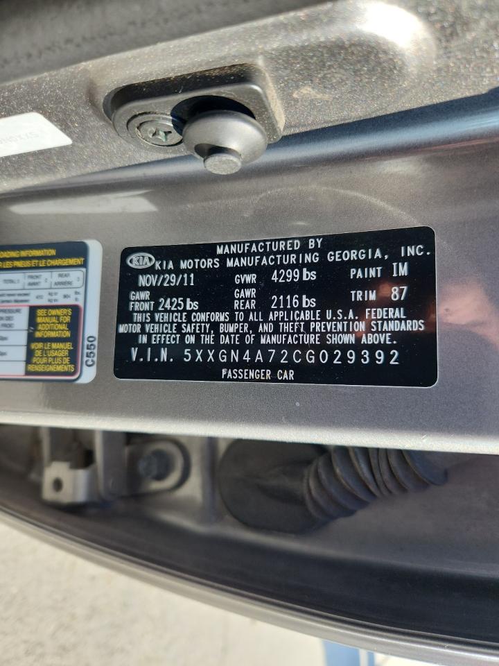 2012 Kia Optima Ex VIN: 5XXGN4A72CG029392 Lot: 82377105