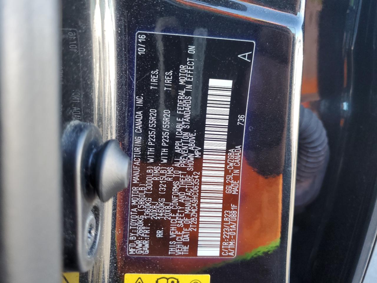 2017 Lexus Rx 350 Base VIN: 2T2BZMCA9HC063542 Lot: 90575855