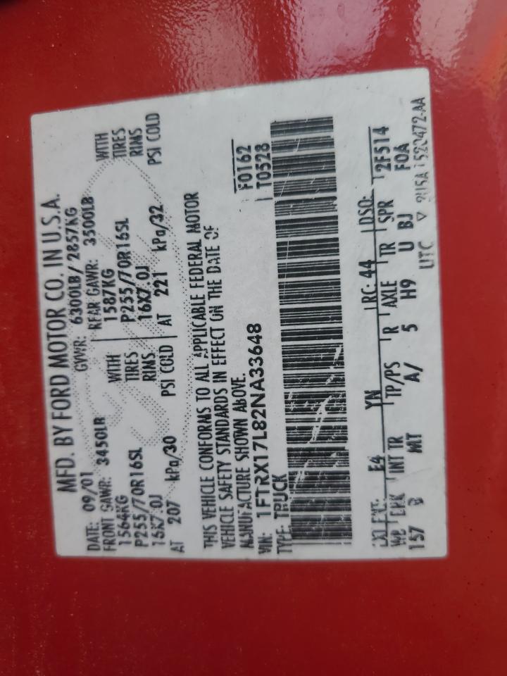 2001 Ford F350 Super Duty VIN: 1FTWW32F11EB68066 Lot: 82316745