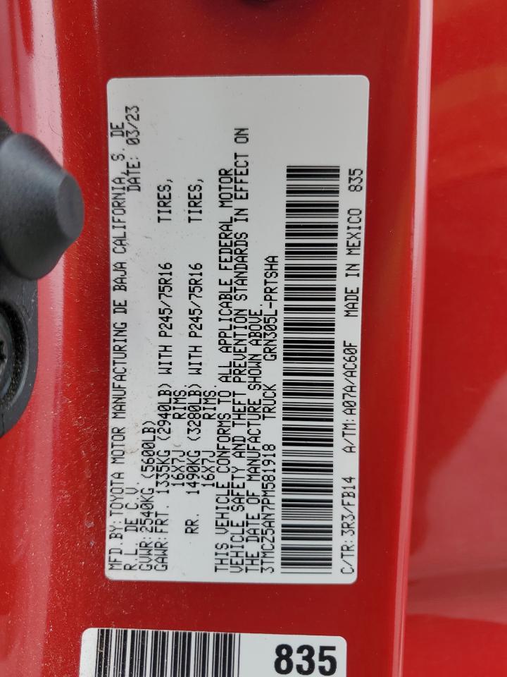 2023 Toyota Tacoma Double Cab VIN: 3TMCZ5AN7PM581918 Lot: 81897035