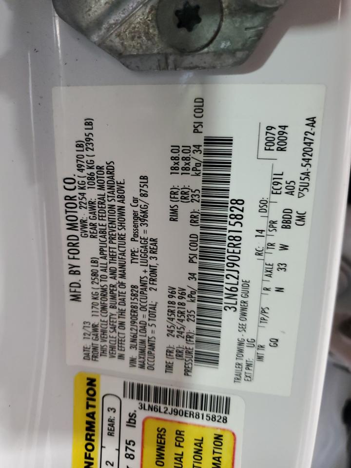 2014 Lincoln Mkz VIN: 3LN6L2J90ER815828 Lot: 87387345