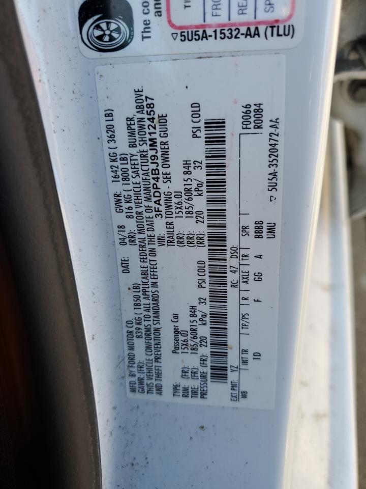 2018 Ford Fiesta Se VIN: 3FADP4BJ9JM124587 Lot: 86215865