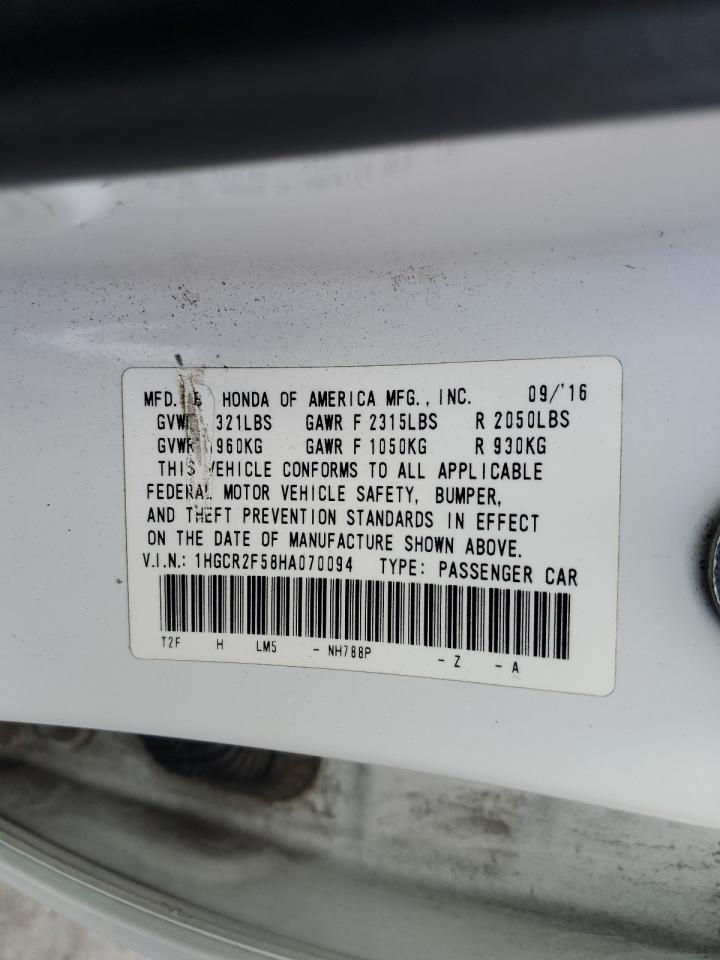 2017 Honda Accord Sport VIN: 1HGCR2F58HA070094 Lot: 82368875