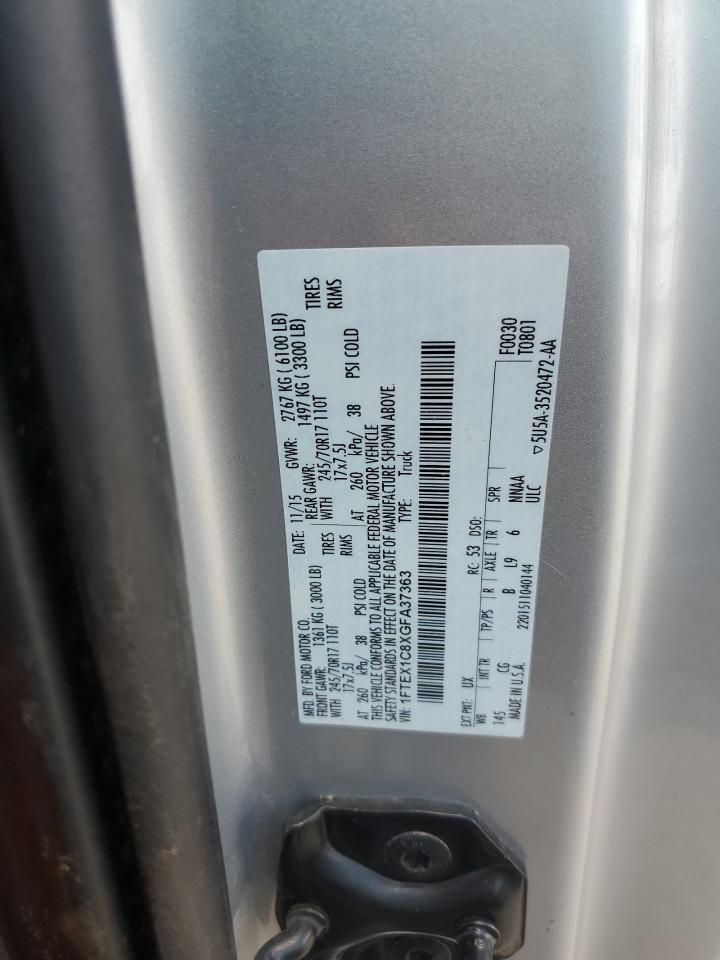 2016 Ford F150 Super Cab VIN: 1FTEX1C8XGFA37363 Lot: 81906965