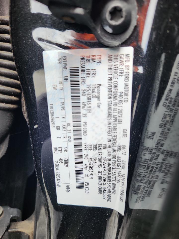 2012 Ford Focus S VIN: 1FAHP3E29CL443587 Lot: 86248665