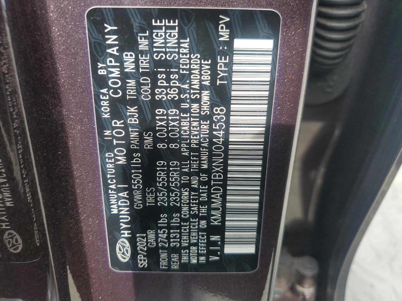 2022 Genesis Gv70 Base VIN: KMUMADTBXNU044538 Lot: 85105605