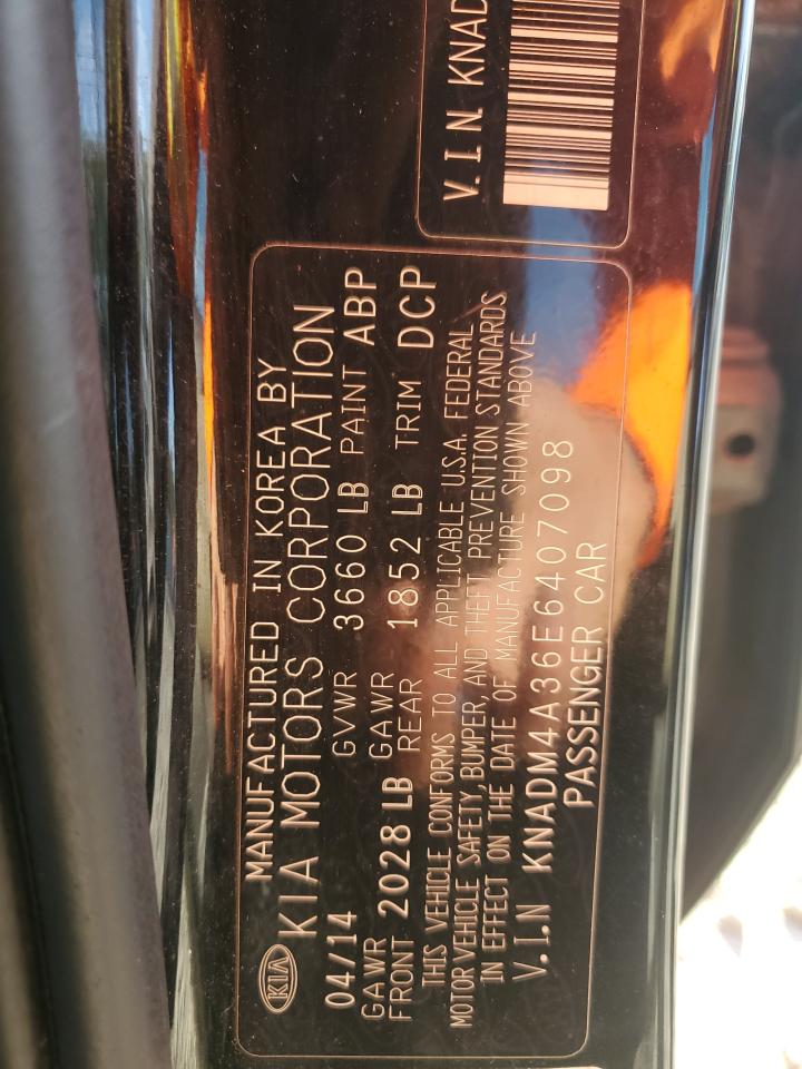 2014 Kia Rio Lx VIN: KNADM4A36E6407098 Lot: 82502205