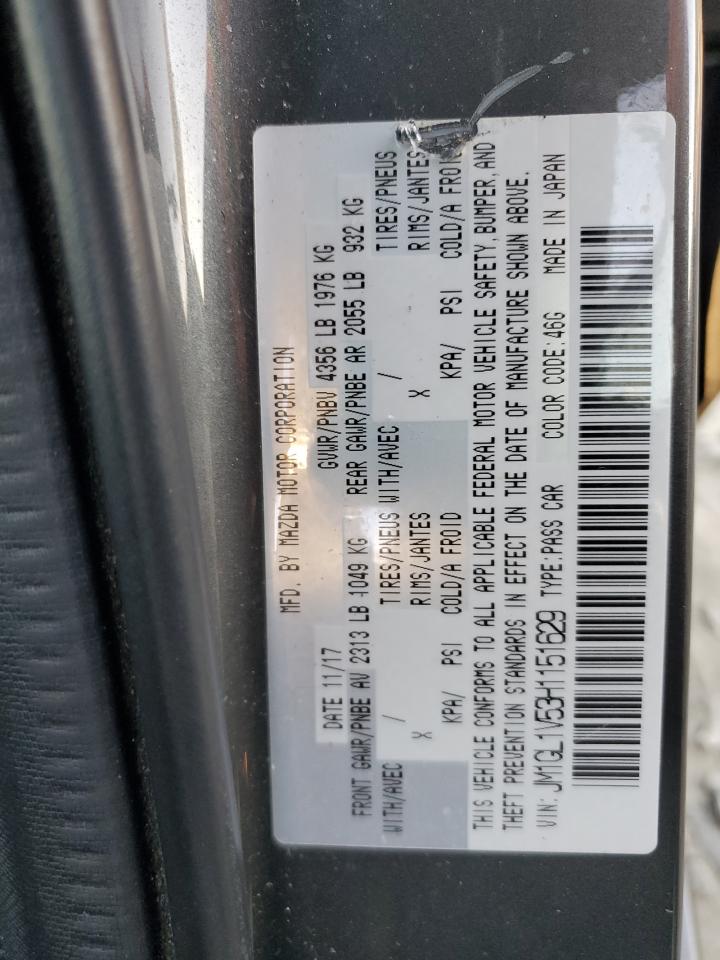 2017 Mazda 6 Touring VIN: JM1GL1V53H1151629 Lot: 85107705