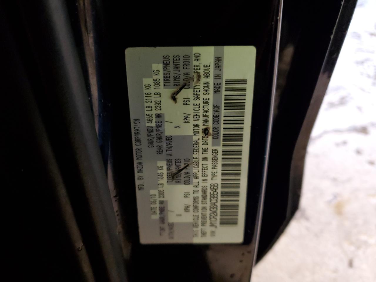 2010 Mazda 5 VIN: JM1CR2W38A0385468 Lot: 90325325