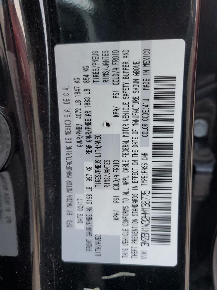 2017 Mazda 3 Grand Touring VIN: 3MZBN1W32HM138775 Lot: 86891325