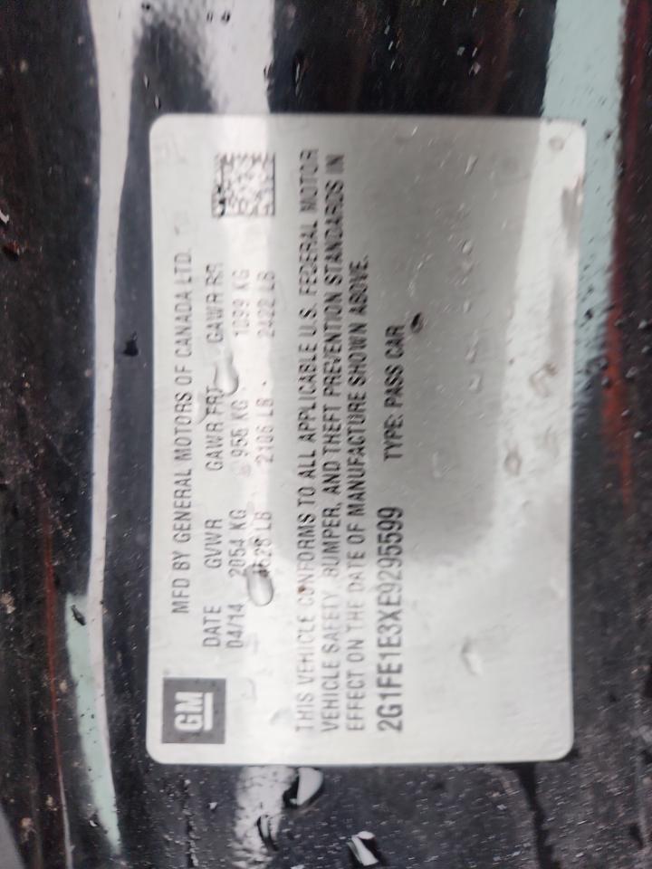 2014 Chevrolet Camaro Ls VIN: 2G1FE1E3XE9295599 Lot: 85902725