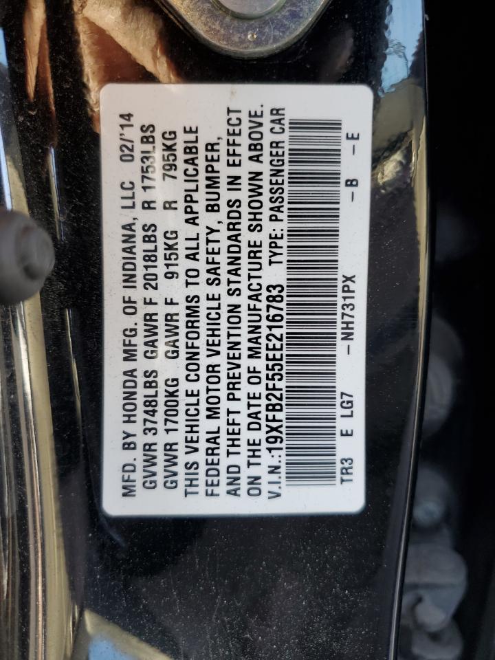 2014 Honda Civic Lx VIN: 19XFB2F55EE216783 Lot: 82624935