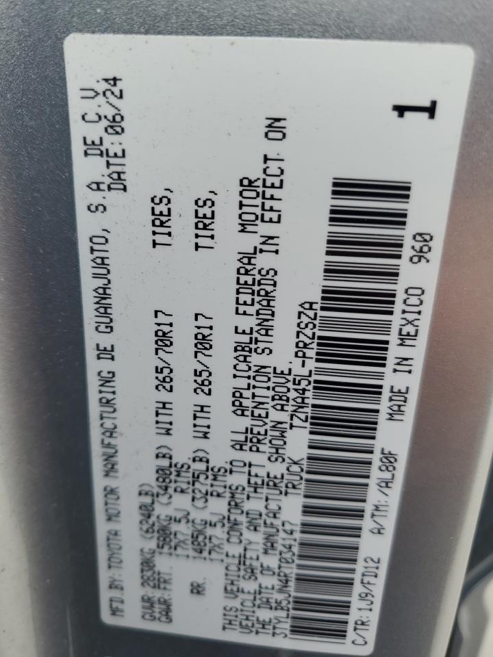 2024 Toyota Tacoma Double Cab VIN: 3TYLB5JN4RT034147 Lot: 82258945