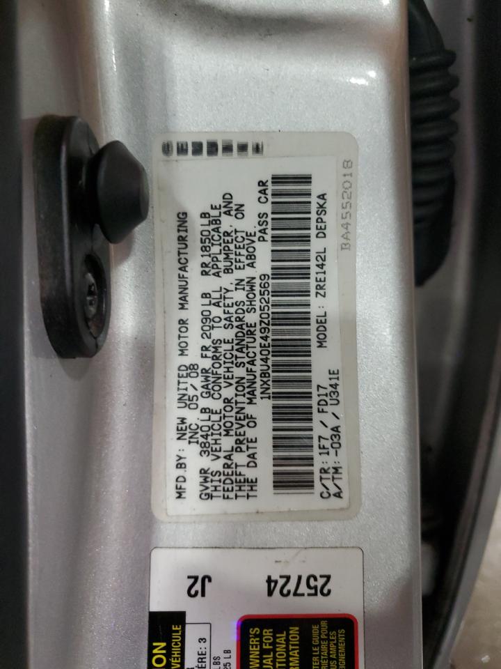 2009 Toyota Corolla Base VIN: 1NXBU40E49Z052569 Lot: 86700115
