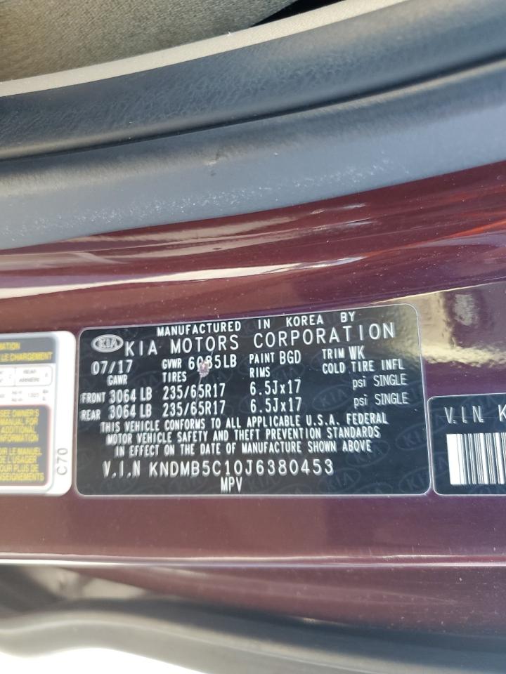 2018 Kia Sedona Lx VIN: KNDMB5C10J6380453 Lot: 90739015