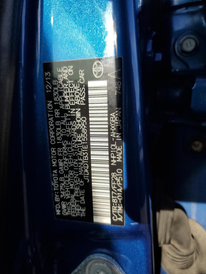 2014 Toyota Prius C VIN: JTDKDTB31E1558950 Lot: 81863215