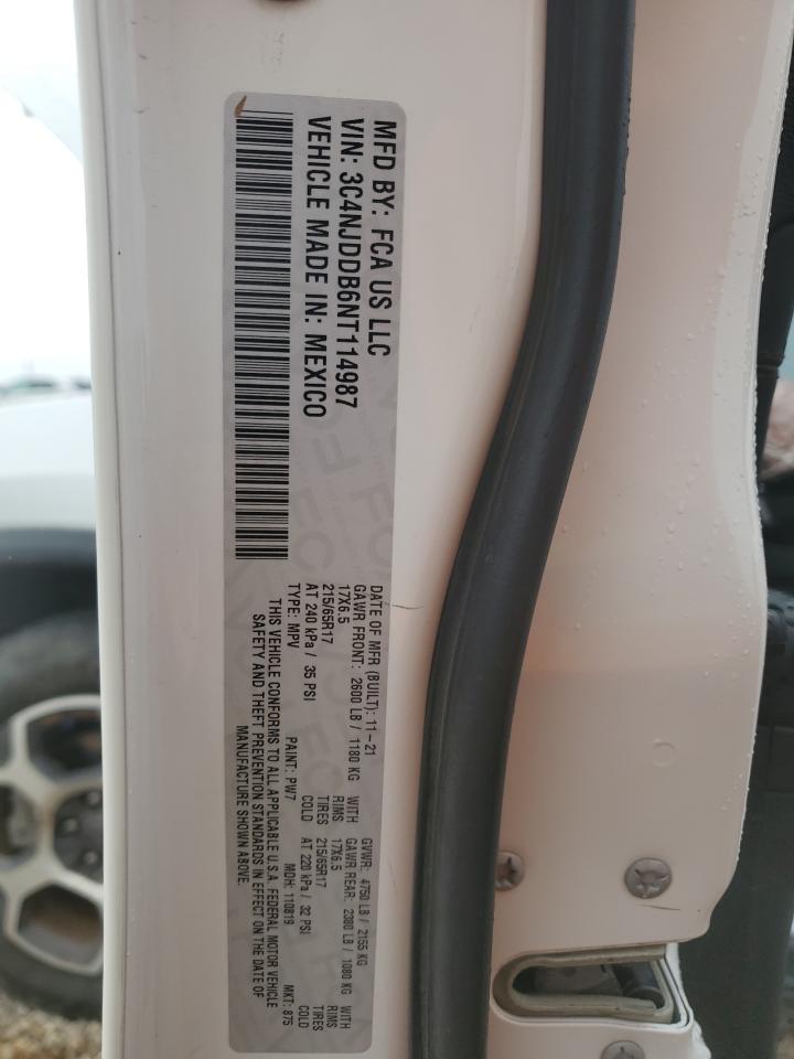 2022 Jeep Compass Trailhawk VIN: 3C4NJDDB6NT114987 Lot: 89898895