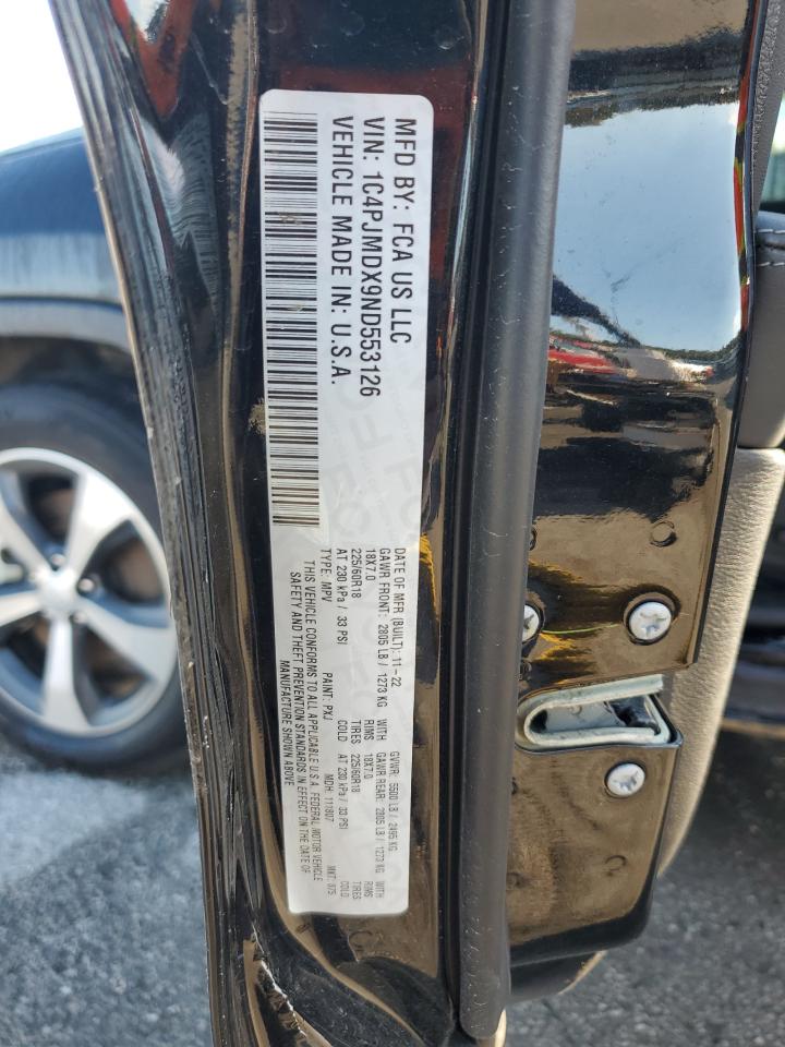 2022 Jeep Cherokee Limited VIN: 1C4PJMDX9ND553126 Lot: 90707125