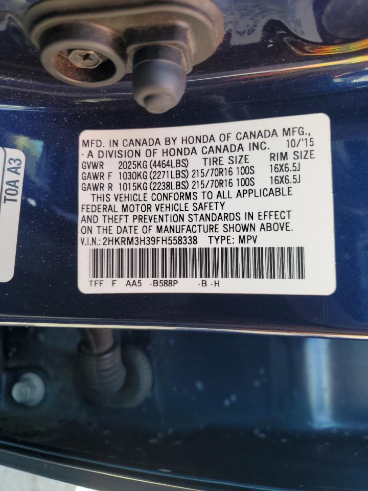 2015 Honda Cr-V Lx VIN: 2HKRM3H39FH558338 Lot: 87465025