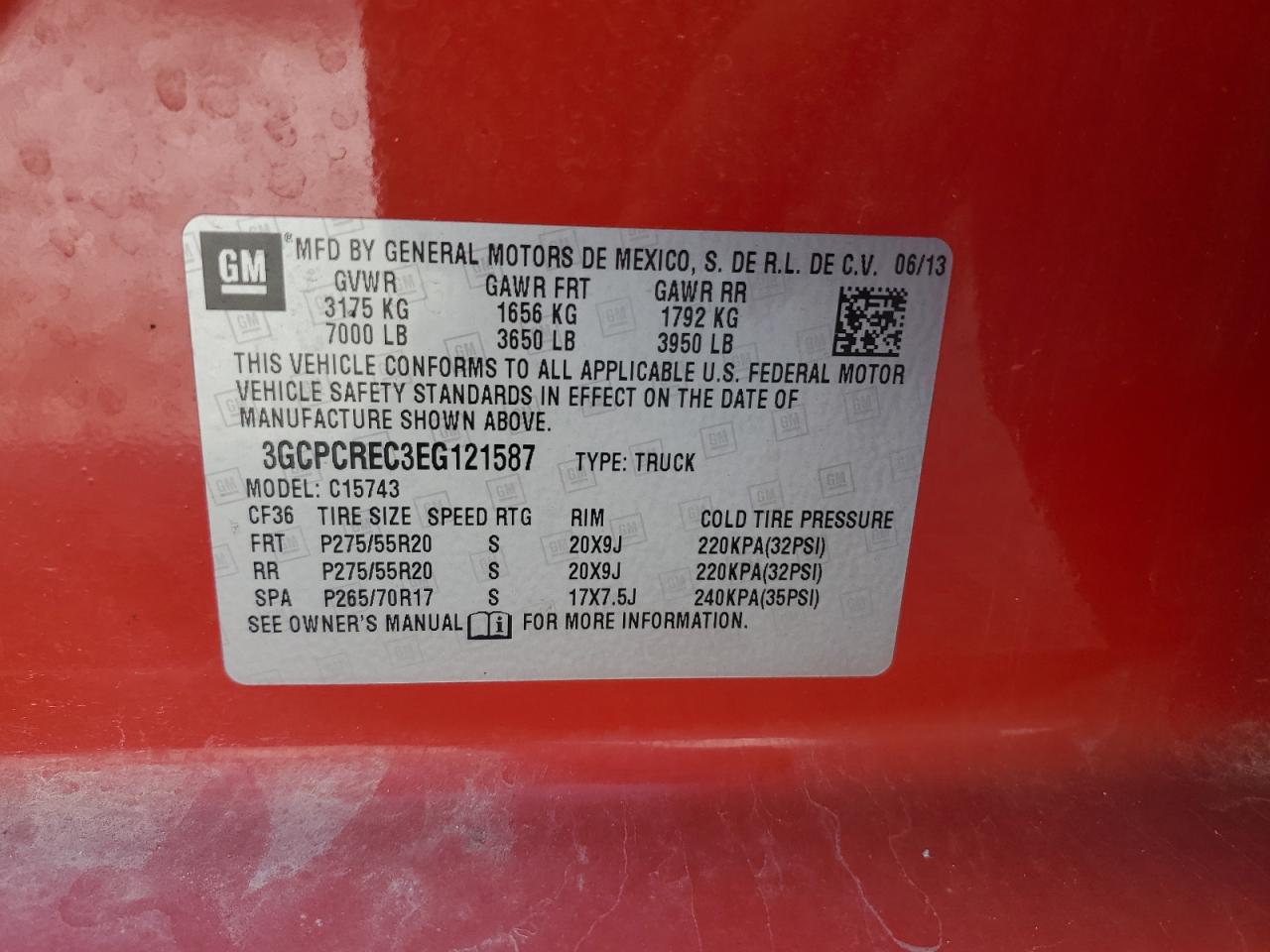 2014 Chevrolet Silverado C1500 Lt VIN: 3GCPCREC3EG121587 Lot: 90652445