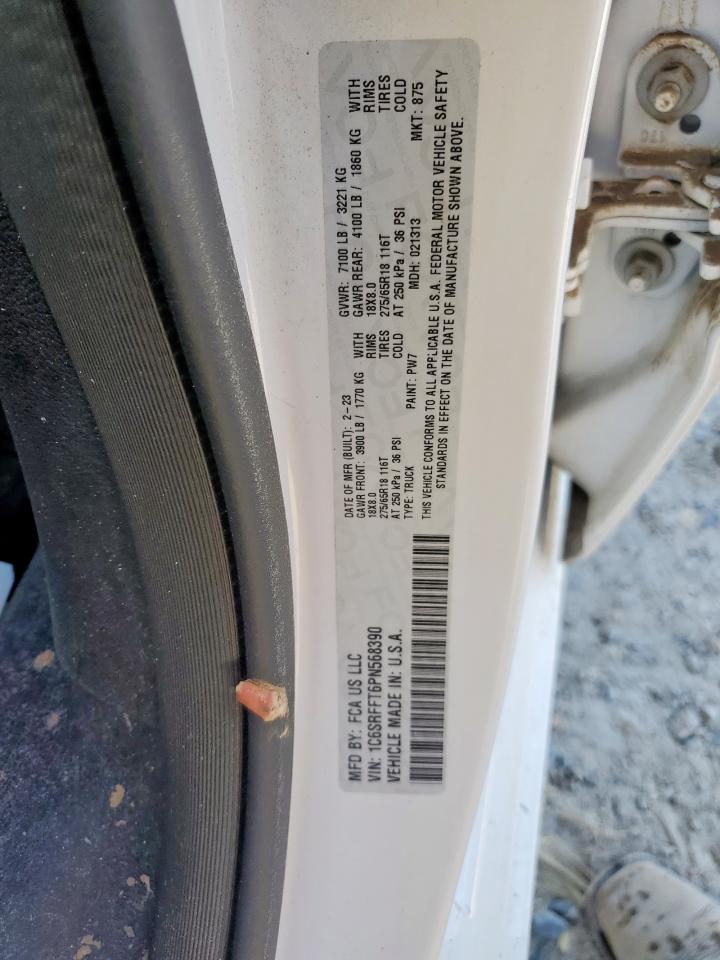 2023 Ram 1500 Big Horn/Lone Star VIN: 1C6SRFFT6PN568390 Lot: 85395255