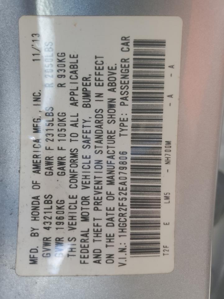 2014 Honda Accord Sport VIN: 1HGCR2F52EA079806 Lot: 82593535