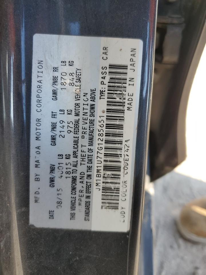 2016 Mazda 3 Sport VIN: JM1BM1U77G1285651 Lot: 84999535