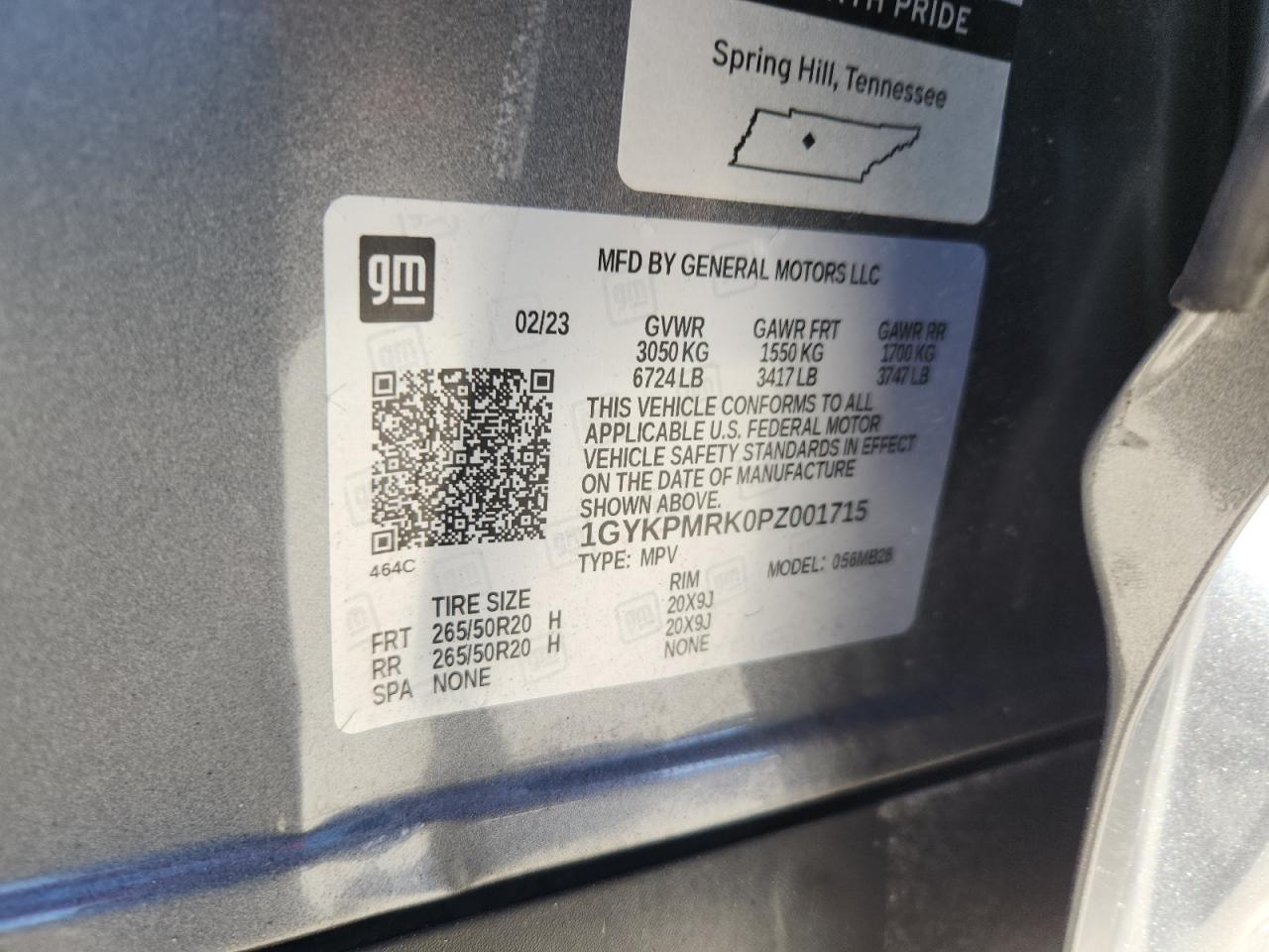 2023 Cadillac Lyriq Luxury VIN: 1GYKPMRK0PZ001715 Lot: 89562185