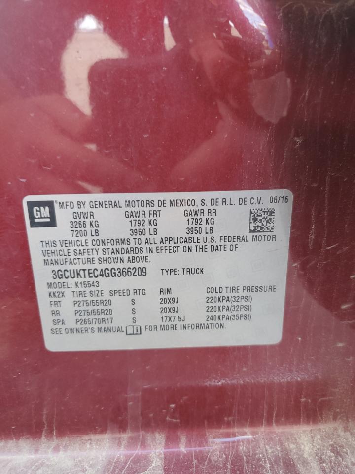 2016 Chevrolet Silverado K1500 High Country VIN: 3GCUKTEC4GG366209 Lot: 84909315