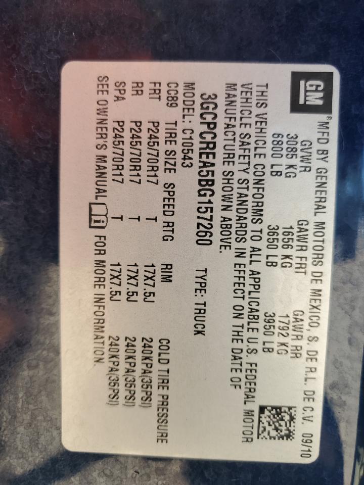 2011 Chevrolet Silverado C1500 Ls VIN: 3GCPCREA5BG157260 Lot: 82415355