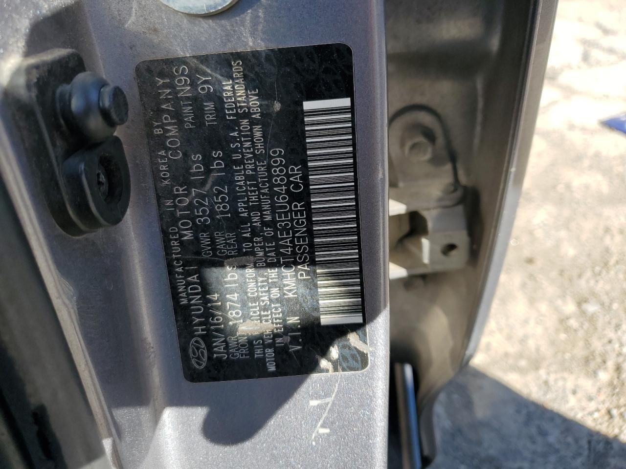 2014 Hyundai Accent Gls VIN: KMHCT4AE3EU648899 Lot: 86490455