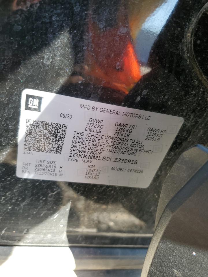 2020 GMC Acadia Slt VIN: 1GKKNMLS0LZ230916 Lot: 87125305