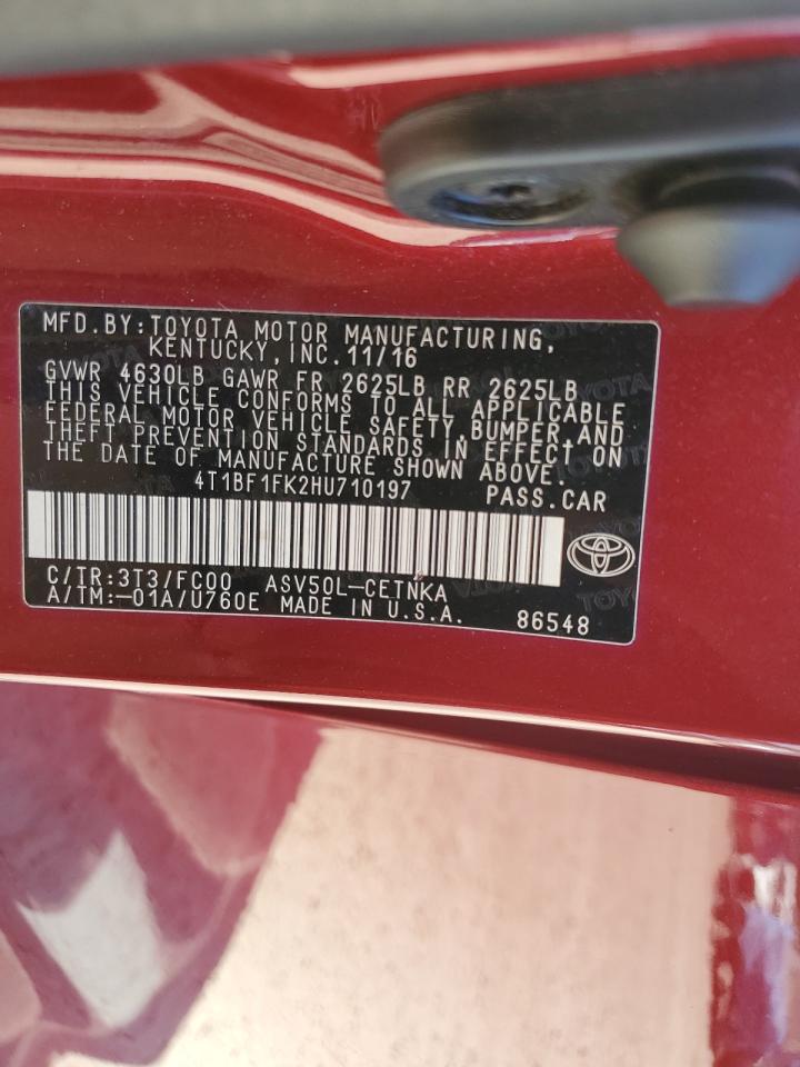 2017 Toyota Camry Le VIN: 4T1BF1FK2HU710197 Lot: 81866255