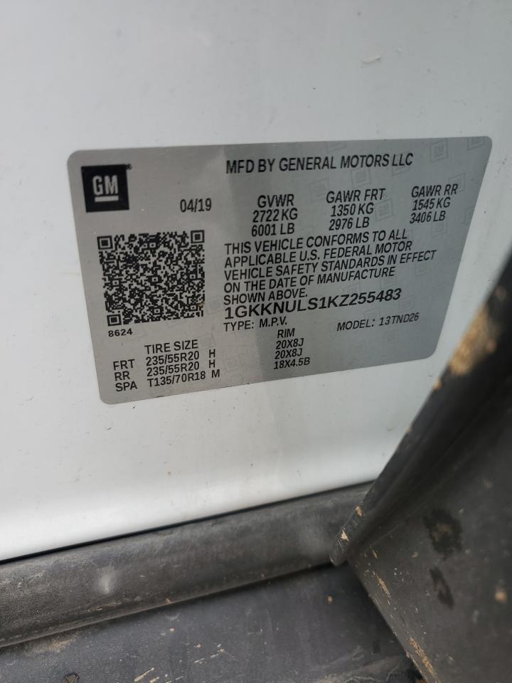 2019 GMC Acadia Slt-1 VIN: 1GKKNULS1KZ255483 Lot: 82431905