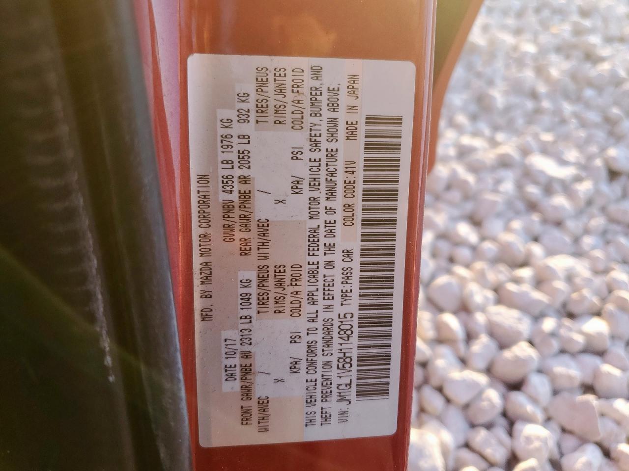 2017 Mazda 6 Touring VIN: JM1GL1V58H1148015 Lot: 85311345