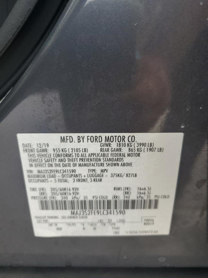 2020 Ford Ecosport S VIN: MAJ3S2FE9LC341590 Lot: 85955315