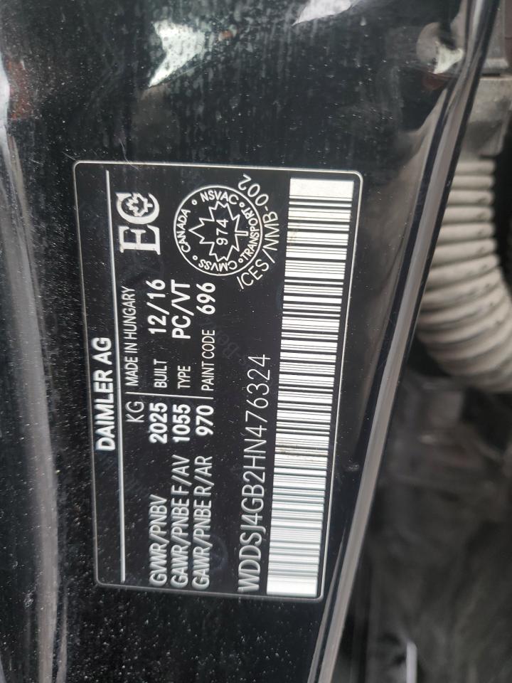 2017 Mercedes-Benz Cla 250 4Matic VIN: WDDSJ4GB2HN476324 Lot: 87399115