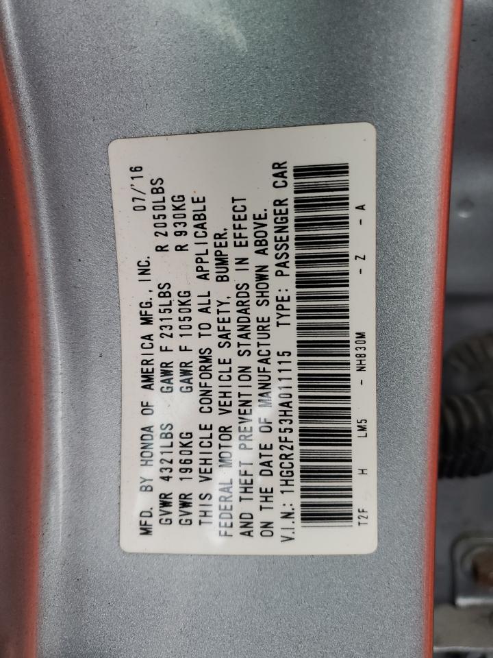 2017 Honda Accord Sport VIN: 1HGCR2F53HA011115 Lot: 85542985